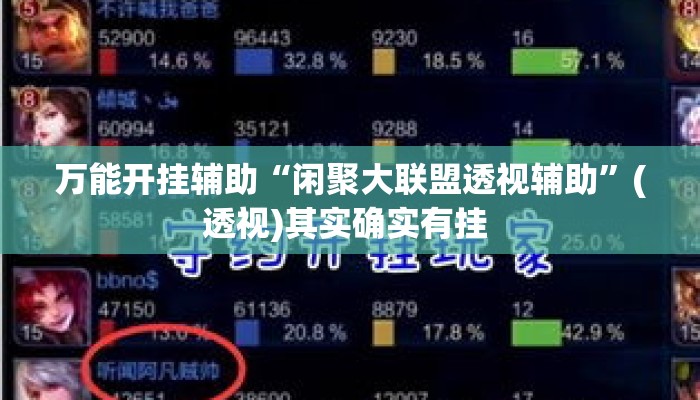 万能开挂辅助“闲聚大联盟透视辅助”(透视)其实确实有挂 