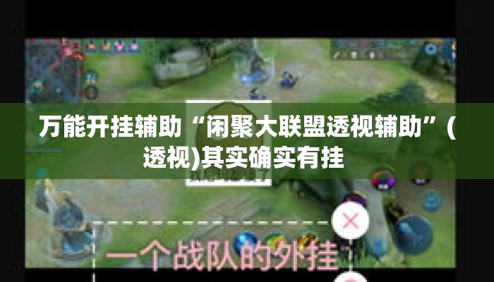 万能开挂辅助“闲聚大联盟透视辅助”(透视)其实确实有挂 
