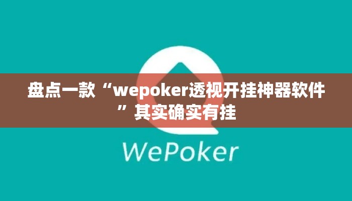 盘点一款“wepoker透视开挂神器软件”其实确实有挂