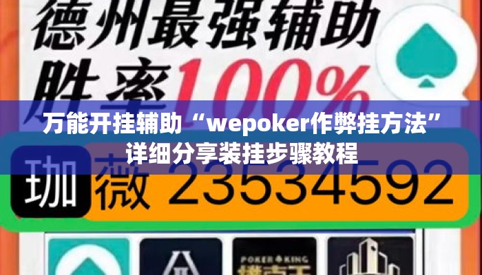 万能开挂辅助“wepoker作弊挂方法”详细分享装挂步骤教程