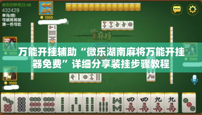 万能开挂辅助“微乐湖南麻将万能开挂器免费”详细分享装挂步骤教程
