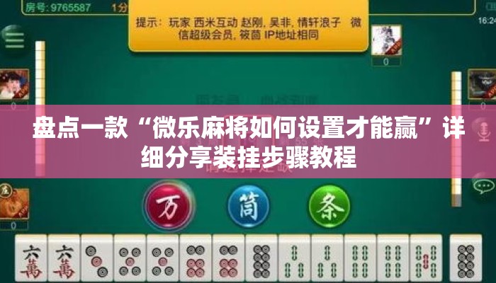 盘点一款“微乐麻将如何设置才能赢”详细分享装挂步骤教程