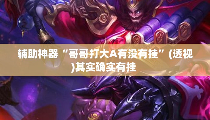 辅助神器“哥哥打大A有没有挂	”(透视)其实确实有挂 