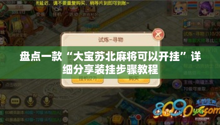 盘点一款“大宝苏北麻将可以开挂	”详细分享装挂步骤教程