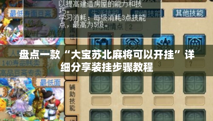 盘点一款“大宝苏北麻将可以开挂	”详细分享装挂步骤教程