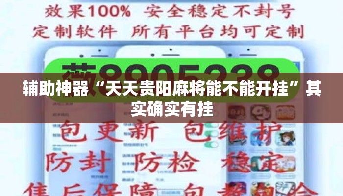 辅助神器“天天贵阳麻将能不能开挂”其实确实有挂
