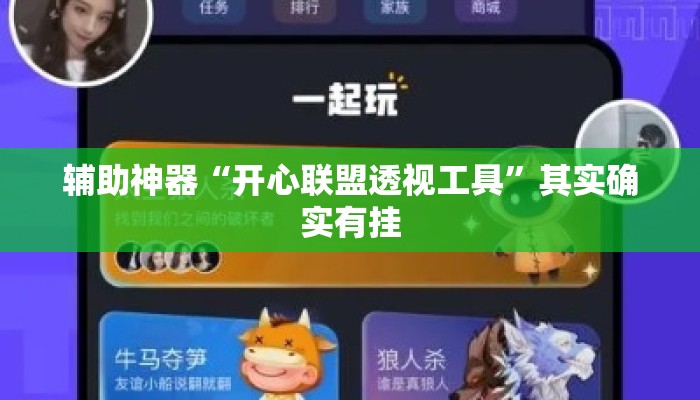 辅助神器“开心联盟透视工具”其实确实有挂
