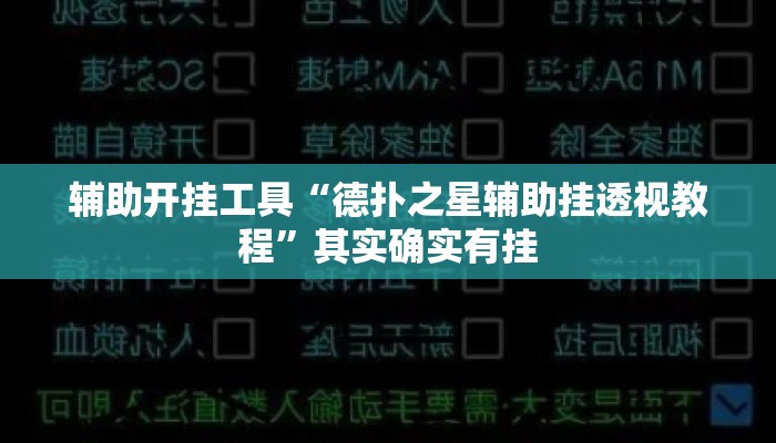 辅助开挂工具“德扑之星辅助挂透视教程”其实确实有挂
