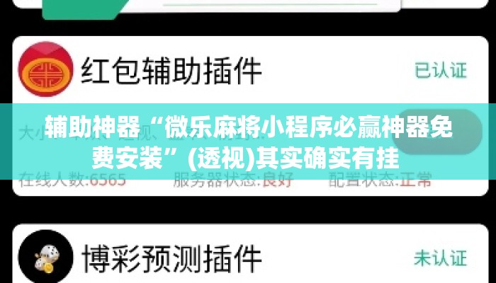 辅助神器“微乐麻将小程序必赢神器免费安装”(透视)其实确实有挂 