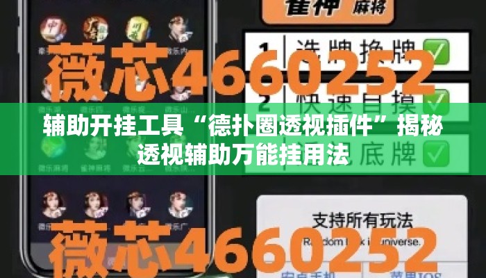 辅助开挂工具“德扑圈透视插件”揭秘透视辅助万能挂用法