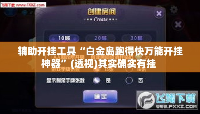 辅助开挂工具“白金岛跑得快万能开挂神器”(透视)其实确实有挂 