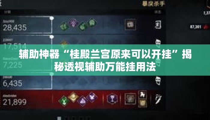 辅助神器“桂殿兰宫原来可以开挂”揭秘透视辅助万能挂用法