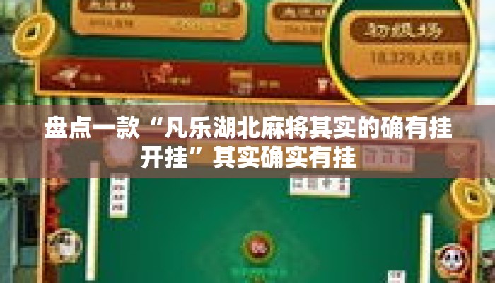 盘点一款“凡乐湖北麻将其实的确有挂开挂”其实确实有挂