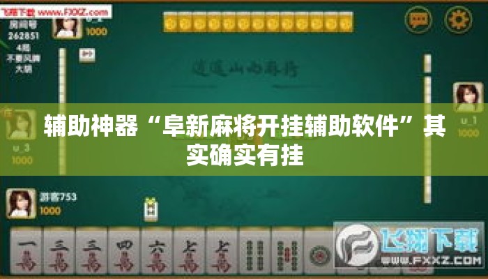 辅助神器“阜新麻将开挂辅助软件”其实确实有挂