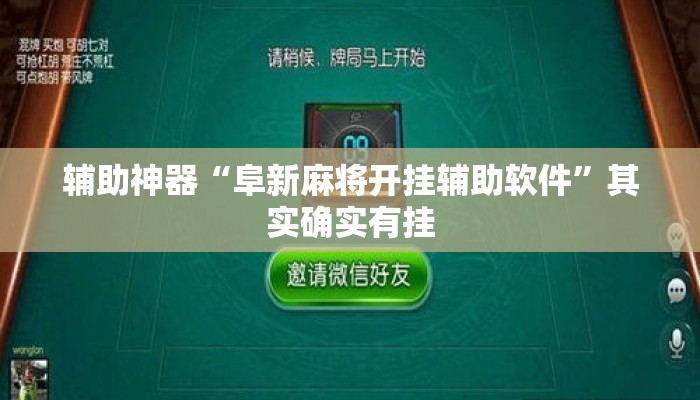 辅助神器“阜新麻将开挂辅助软件”其实确实有挂
