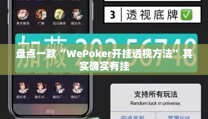 盘点一款“WePoker开挂透视方法”其实确实有挂