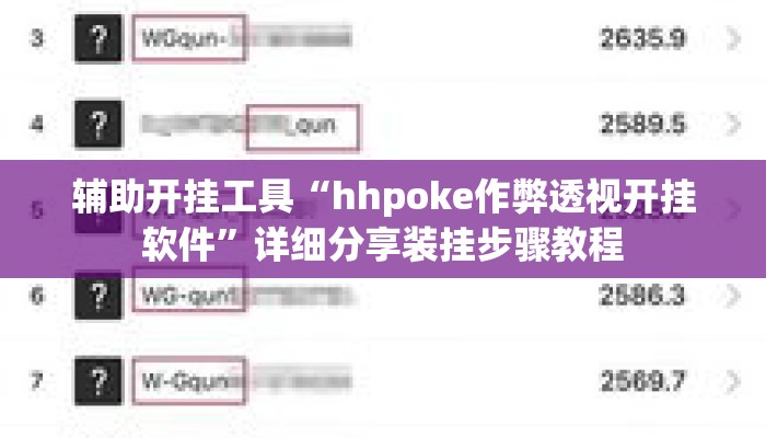辅助开挂工具“hhpoke作弊透视开挂软件	”详细分享装挂步骤教程