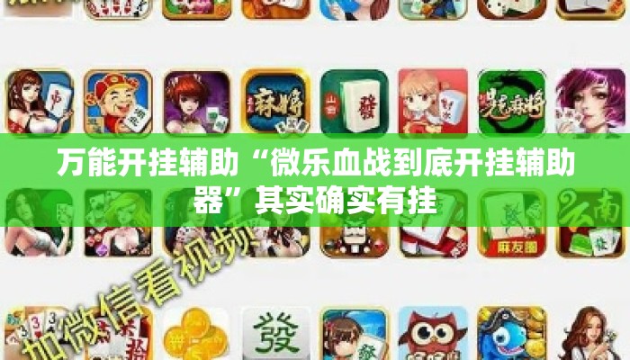 万能开挂辅助“微乐血战到底开挂辅助器”其实确实有挂
