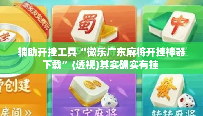 辅助开挂工具“微乐广东麻将开挂神器下载”(透视)其实确实有挂 