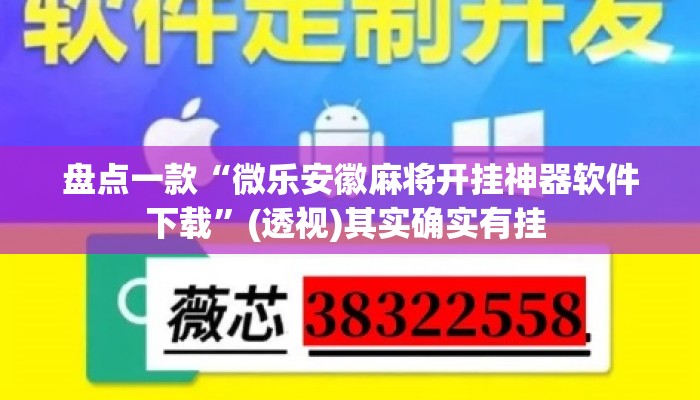 盘点一款“微乐安徽麻将开挂神器软件下载”(透视)其实确实有挂 