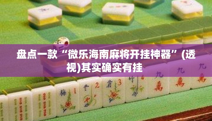 盘点一款“微乐海南麻将开挂神器”(透视)其实确实有挂 