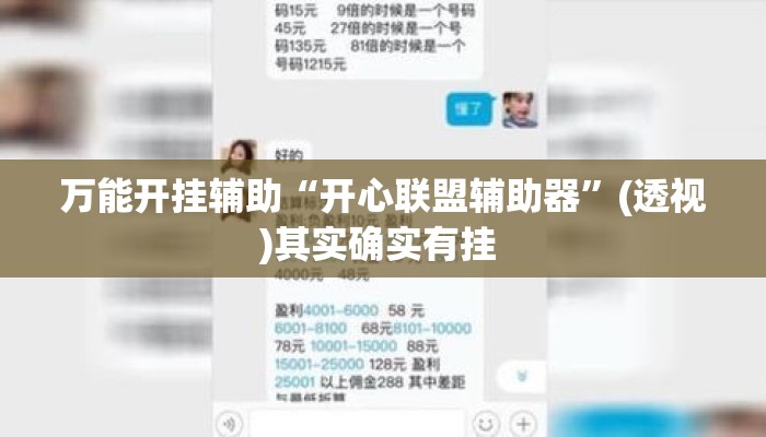 万能开挂辅助“开心联盟辅助器	”(透视)其实确实有挂 
