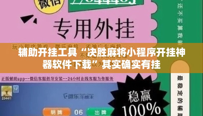 辅助开挂工具“决胜麻将小程序开挂神器软件下载”其实确实有挂
