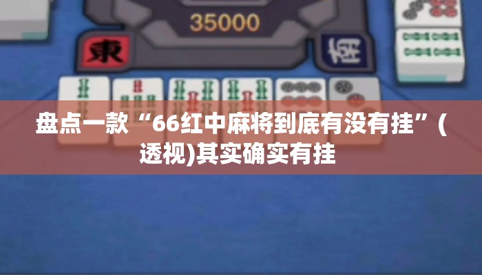 盘点一款“66红中麻将到底有没有挂”(透视)其实确实有挂 