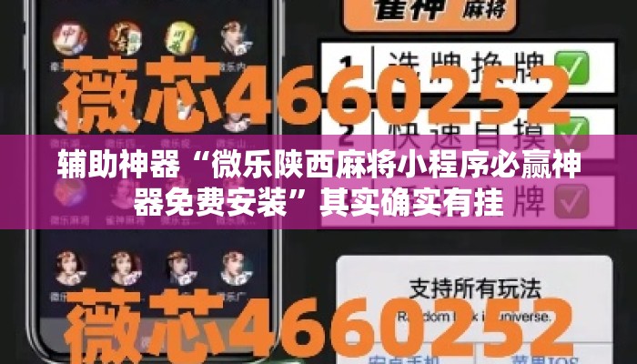 辅助神器“微乐陕西麻将小程序必赢神器免费安装”其实确实有挂
