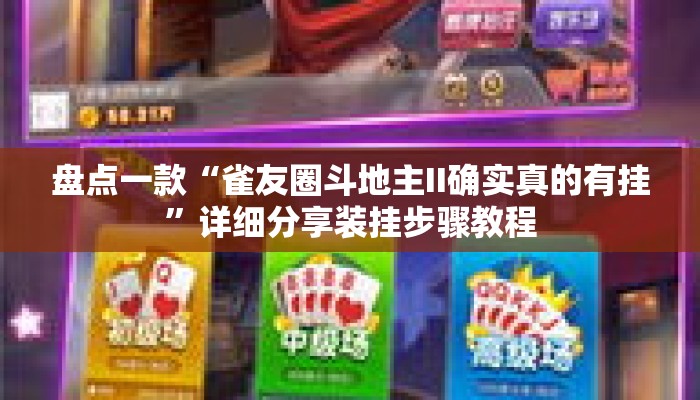 盘点一款“雀友圈斗地主II确实真的有挂”详细分享装挂步骤教程