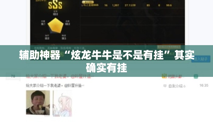 辅助神器“炫龙牛牛是不是有挂	”其实确实有挂