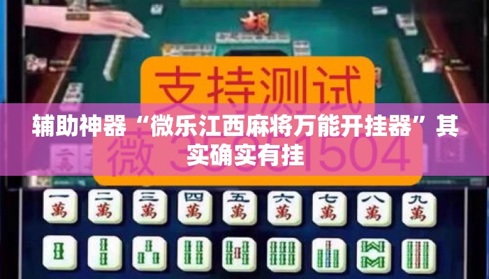 辅助神器“微乐江西麻将万能开挂器”其实确实有挂