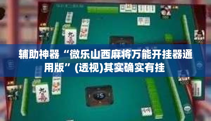 辅助神器“微乐山西麻将万能开挂器通用版”(透视)其实确实有挂 