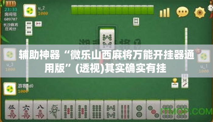 辅助神器“微乐山西麻将万能开挂器通用版”(透视)其实确实有挂 