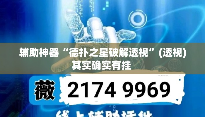 辅助神器“德扑之星破解透视	”(透视)其实确实有挂 