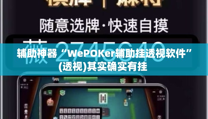 辅助神器“WePOKer辅助挂透视软件	”(透视)其实确实有挂 