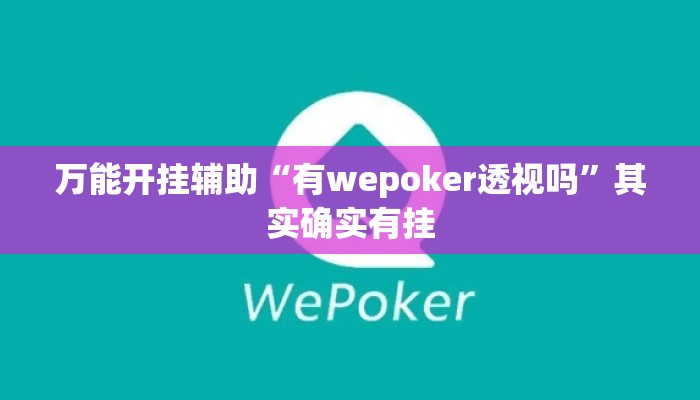 万能开挂辅助“有wepoker透视吗	”其实确实有挂
