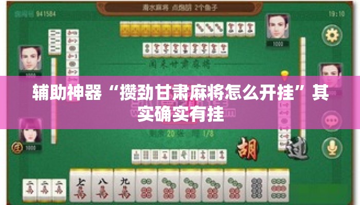 辅助神器“攒劲甘肃麻将怎么开挂	”其实确实有挂