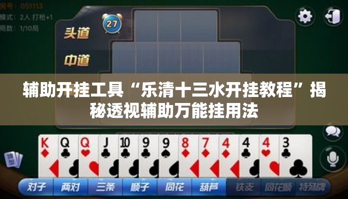 辅助开挂工具“乐清十三水开挂教程”揭秘透视辅助万能挂用法