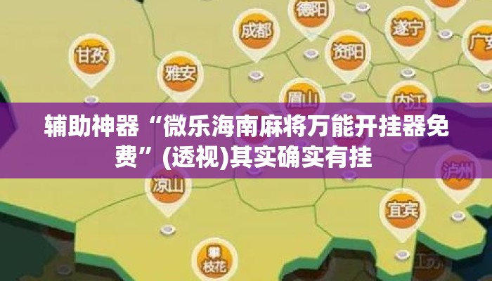 辅助神器“微乐海南麻将万能开挂器免费”(透视)其实确实有挂 