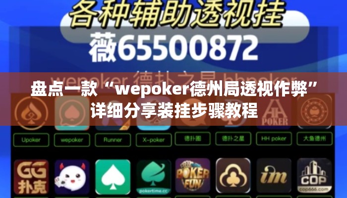 盘点一款“wepoker德州局透视作弊”详细分享装挂步骤教程