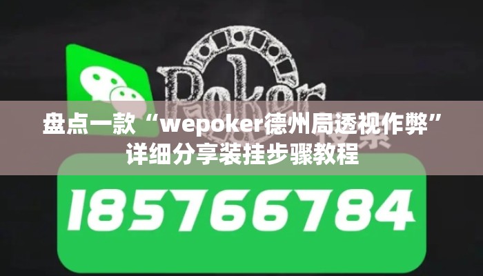盘点一款“wepoker德州局透视作弊”详细分享装挂步骤教程