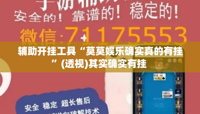 辅助开挂工具“莫莫娱乐确实真的有挂”(透视)其实确实有挂 