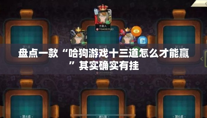 盘点一款“哈狗游戏十三道怎么才能赢”其实确实有挂
