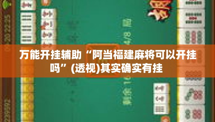 万能开挂辅助“阿当福建麻将可以开挂吗”(透视)其实确实有挂 