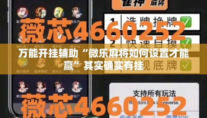 万能开挂辅助“微乐麻将如何设置才能赢	”其实确实有挂