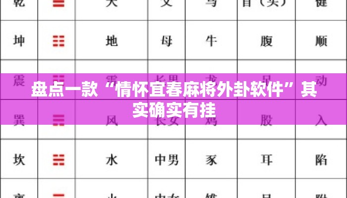 盘点一款“情怀宜春麻将外卦软件”其实确实有挂