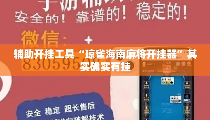 辅助开挂工具“琼雀海南麻将开挂器”其实确实有挂