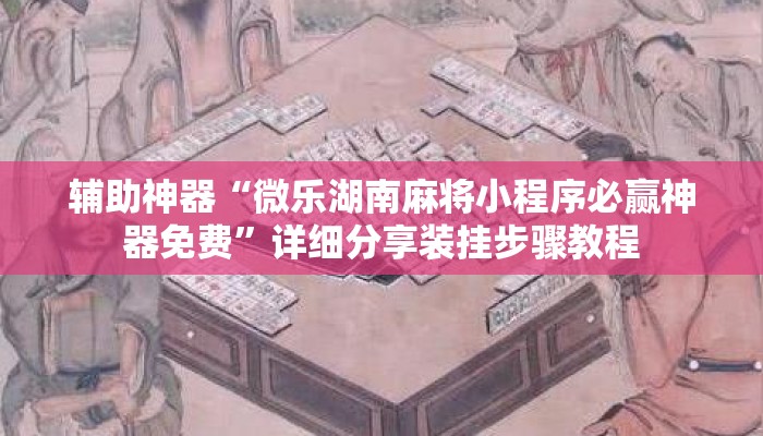 辅助神器“微乐湖南麻将小程序必赢神器免费	”详细分享装挂步骤教程