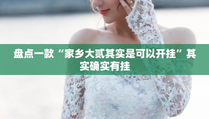 盘点一款“家乡大贰其实是可以开挂”其实确实有挂